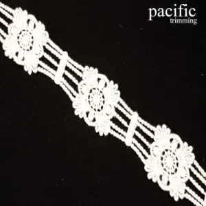 1 1/2" White Cotton Lace Trim: LA0R1264