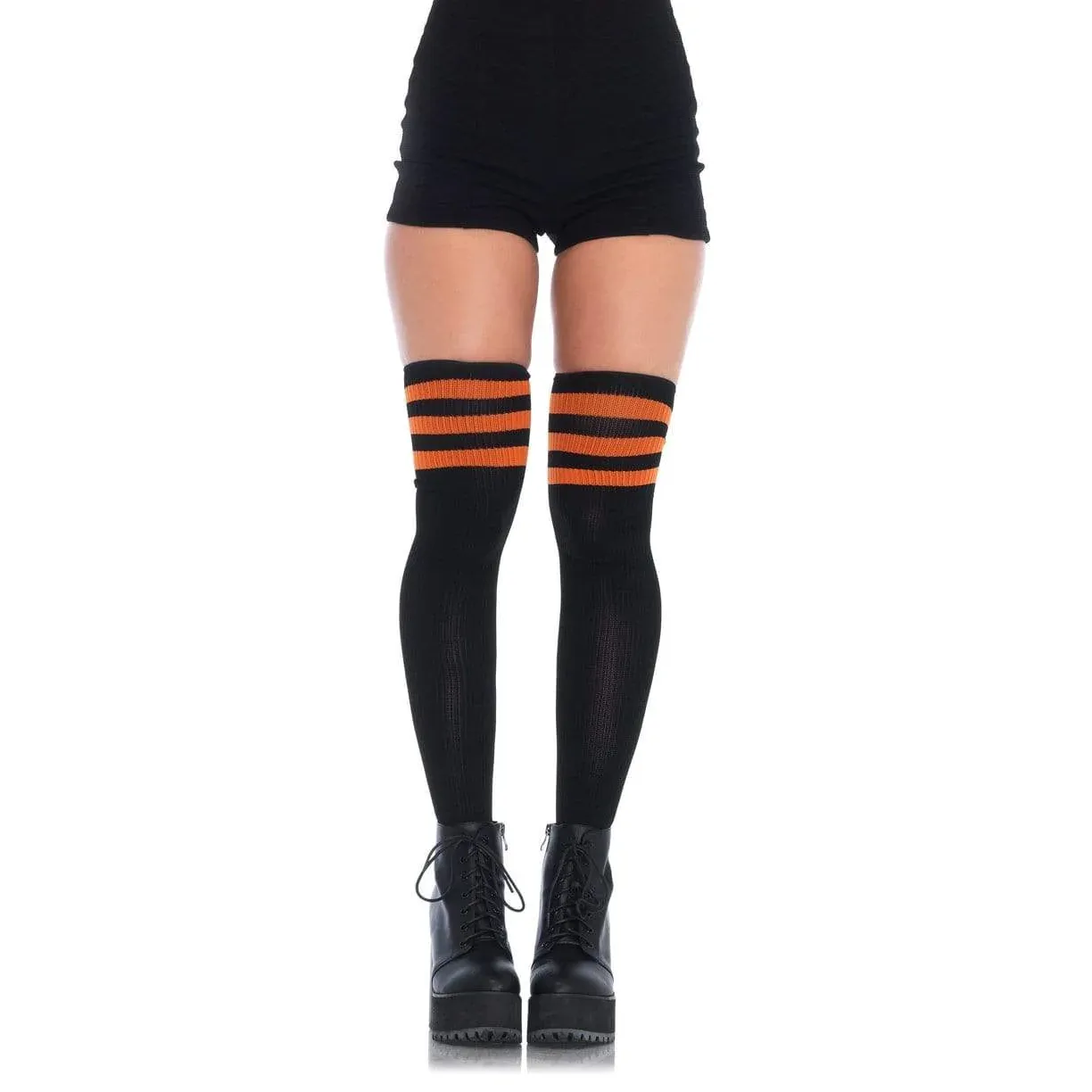 ATHLETIC THIGH HIGH SOCKS BLK/ORG