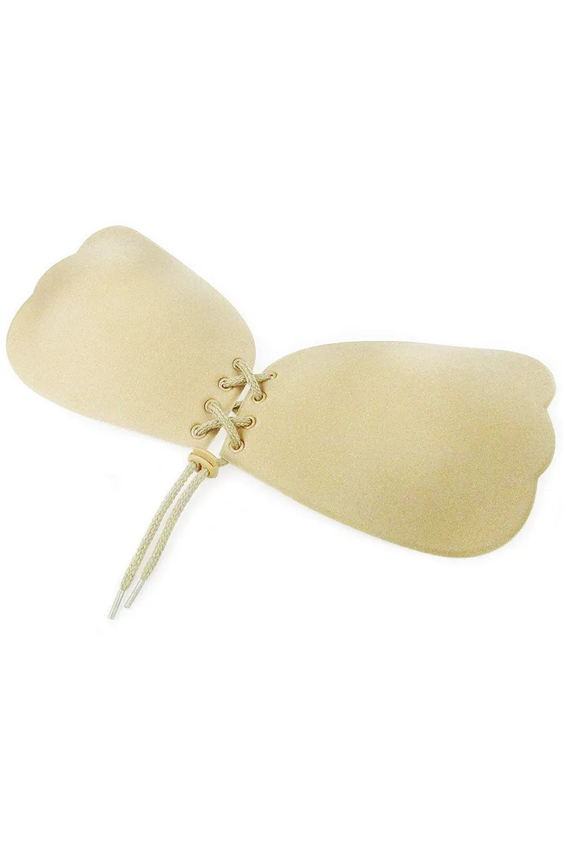 Beige Wing Shaped Silicone Adhesive Bra