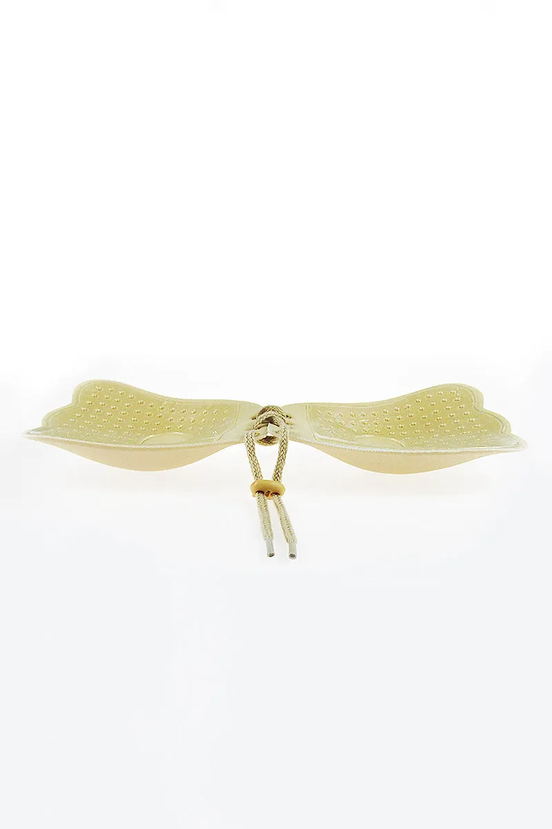 Beige Wing Shaped Silicone Adhesive Bra