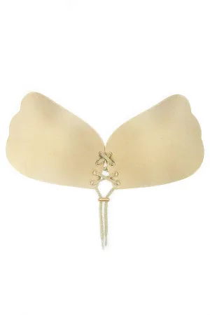 Beige Wing Shaped Silicone Adhesive Bra