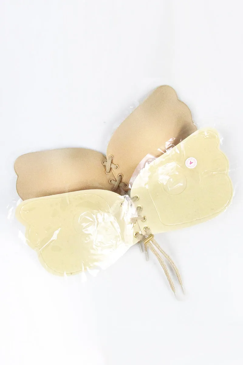 Beige Wing Shaped Silicone Adhesive Bra