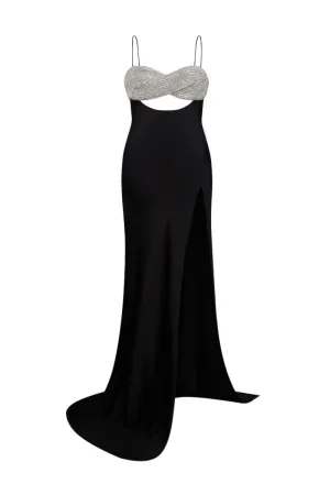 BLACK ETERNITY CUT-OUT MAXI DRESS