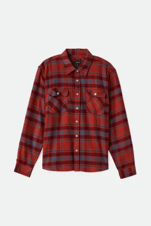 Bowery L/S Flannel - Barn Red/Flint Blue/Dark Burgundy