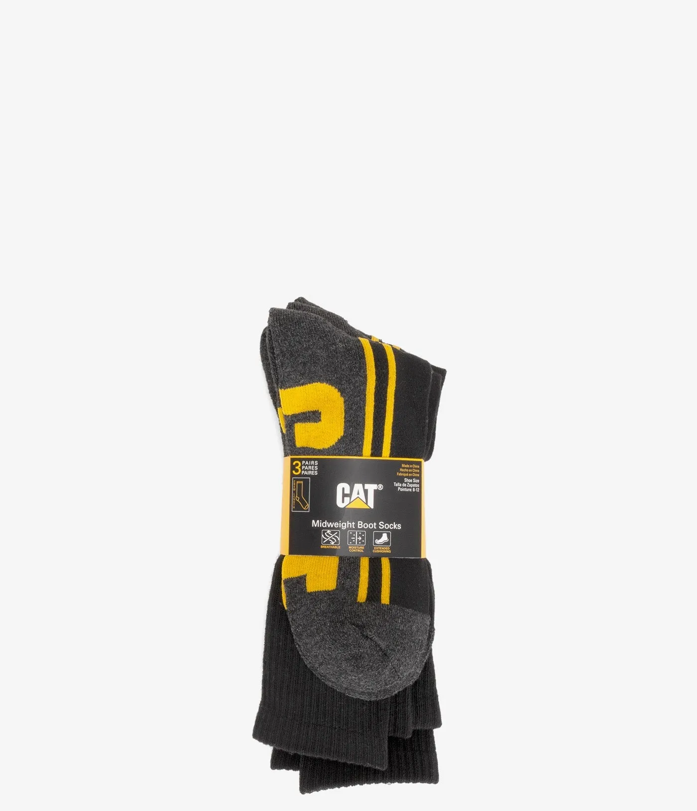 CAT Apparel 3 Pack Midweight Boot Socks - Men