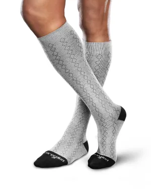 Core-Spun by Therafirm Patterned Classic Diamond Socks for Men & Women 20-30mmHg