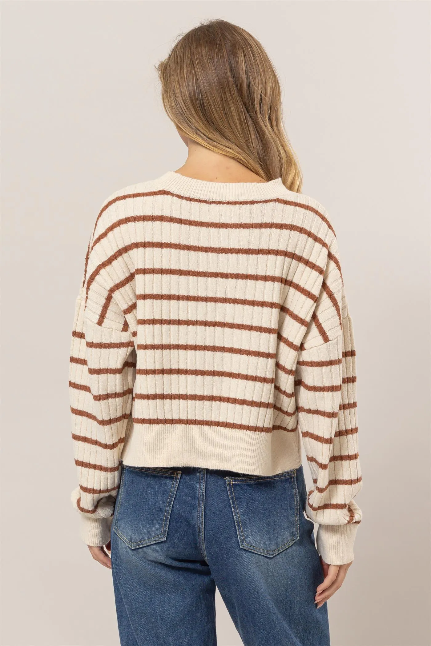 Crew Neck Striped Sweater