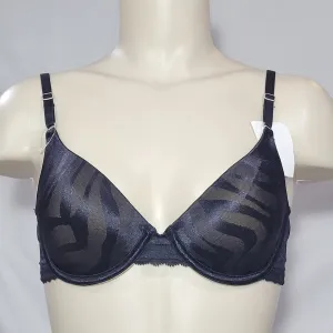 DISCONTINUED Maidenform 7122 One Fabulous Fit Jacquard Satin Underwire Bra 34B Black NWT