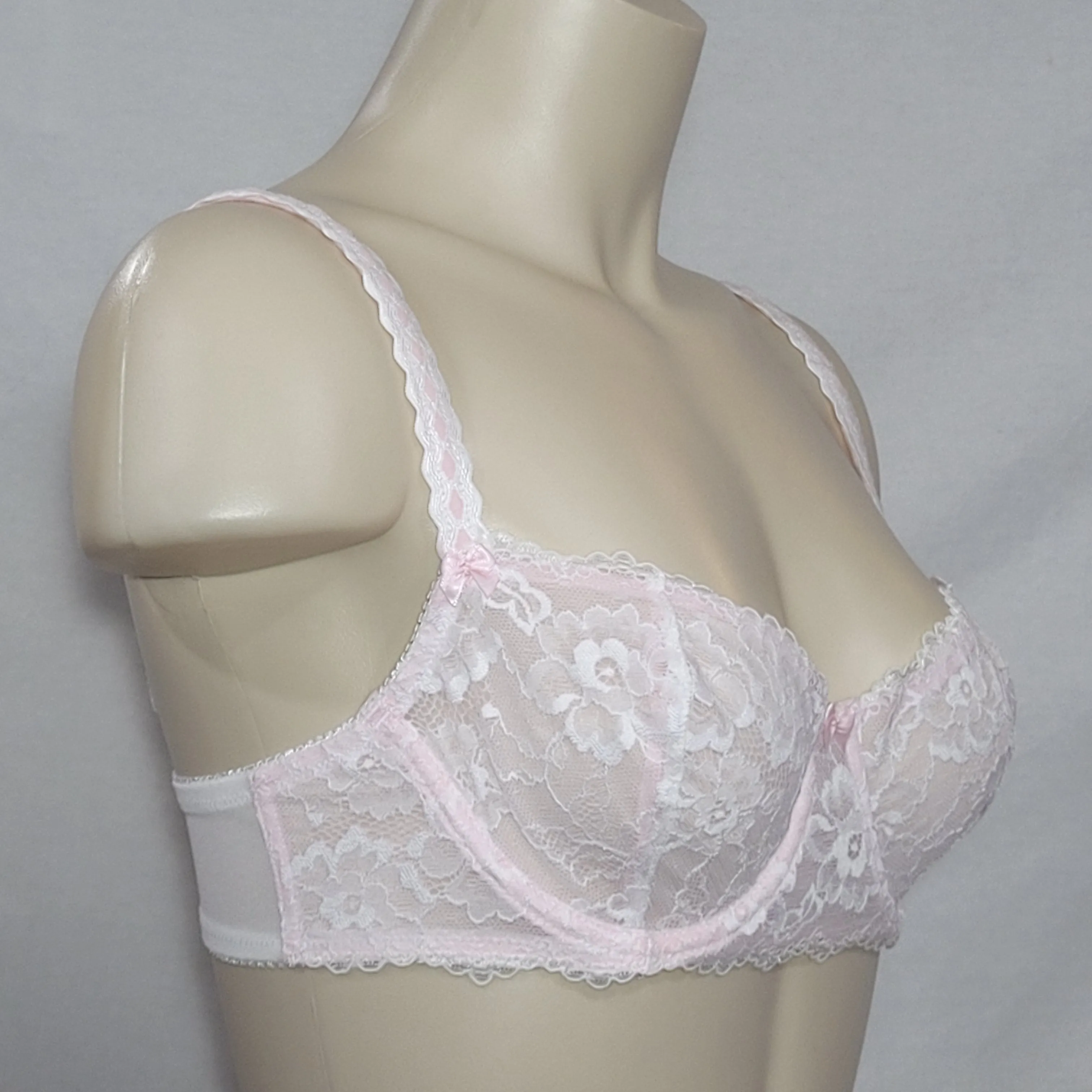 Felina 5894 Harlow Sheer Lace Full Busted Demi Underwire Bra 32D Pink