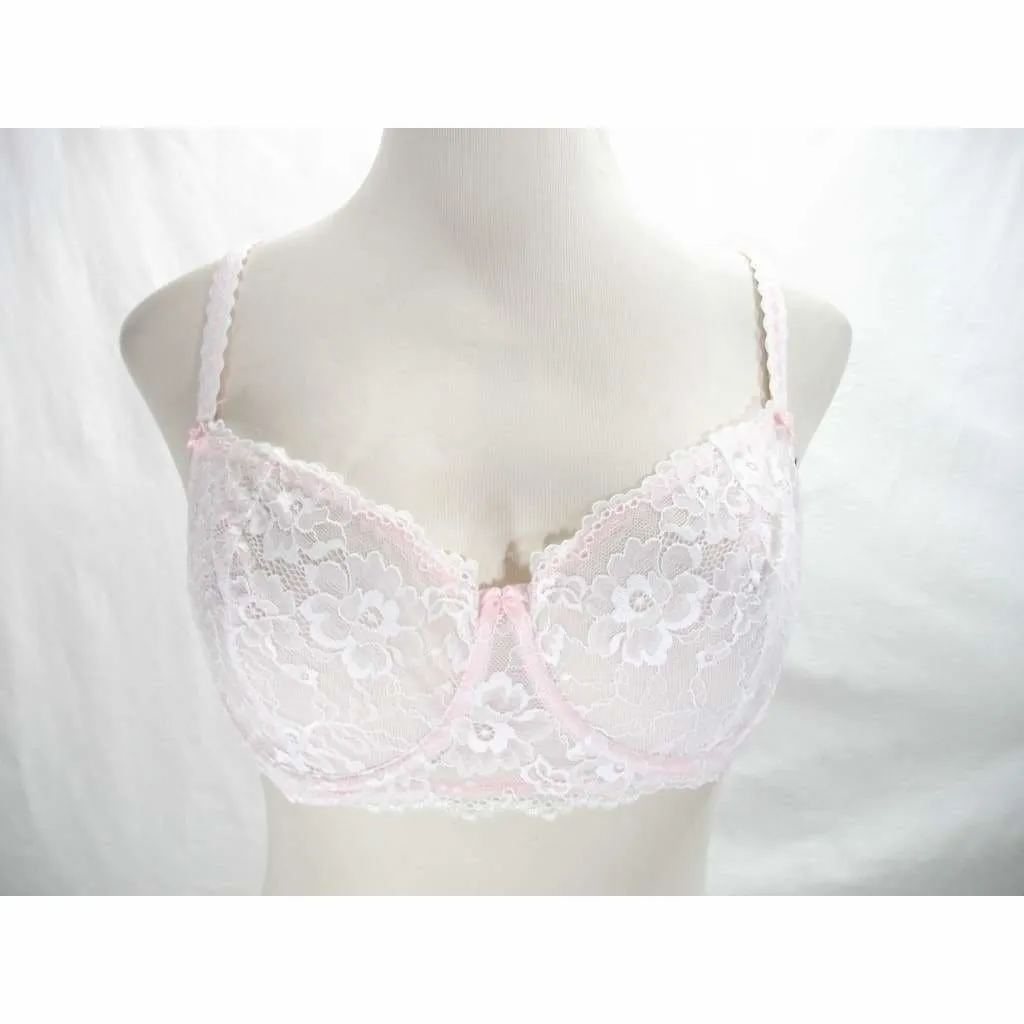 Felina 5894 Harlow Sheer Lace Full Busted Demi Underwire Bra 32D Pink