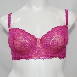 Felina 5894 Harlow Sheer Lace Full Busted Demi Underwire Bra 32DD Wild Aster