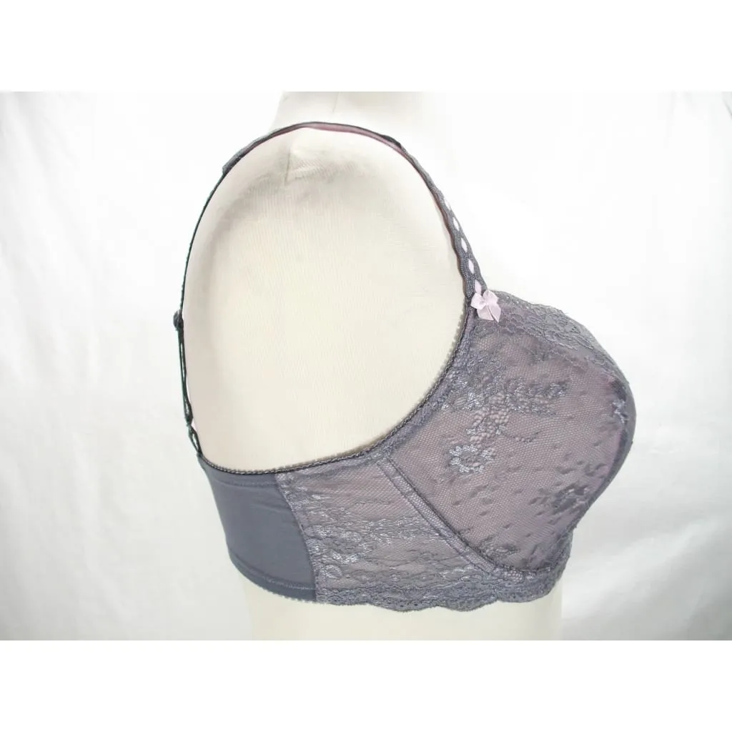 Felina 5894 Harlow Sheer Lace Full Busted Demi Underwire Bra 34C Excalibur Gray