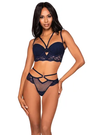 Fishnet and lace bra set