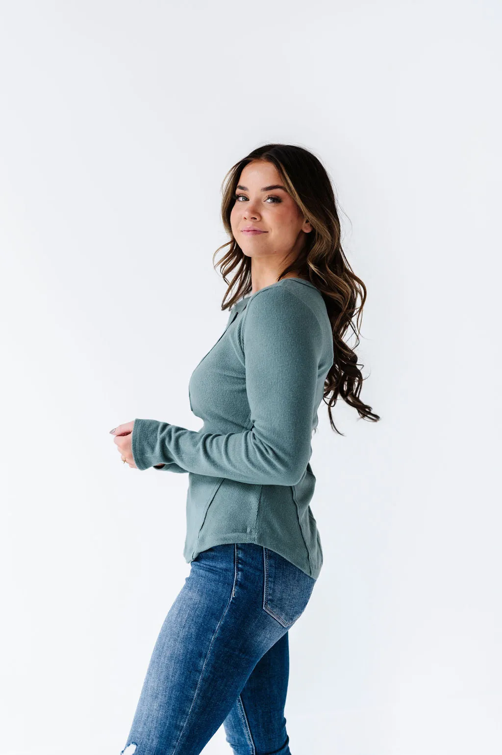 Grayson Long Sleeve Tee in Sage