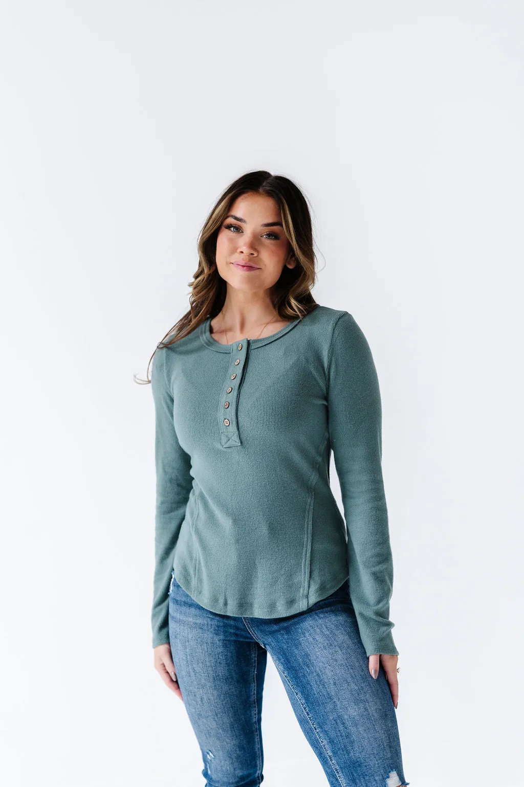 Grayson Long Sleeve Tee in Sage