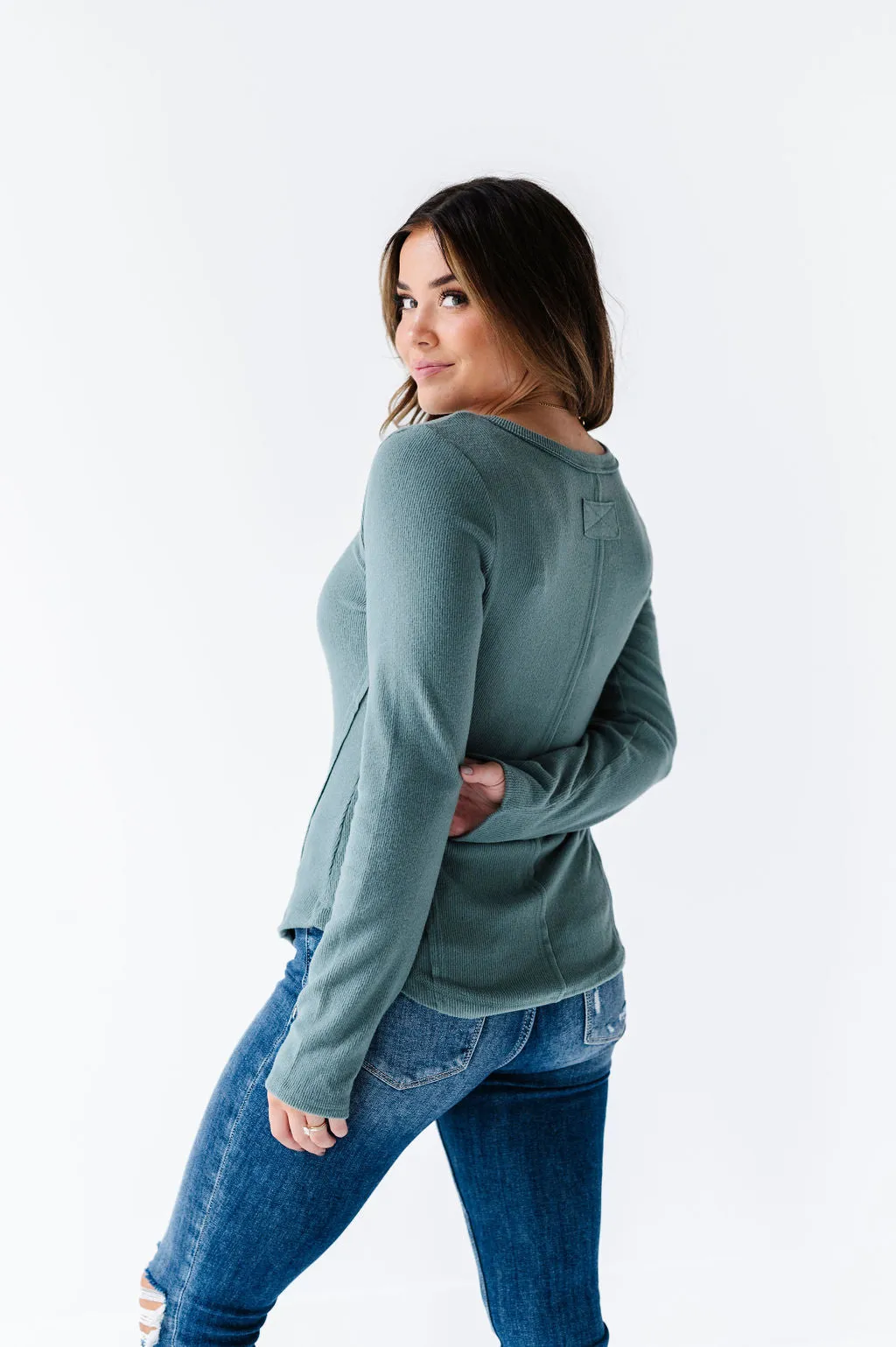 Grayson Long Sleeve Tee in Sage