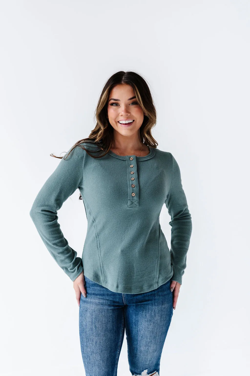 Grayson Long Sleeve Tee in Sage