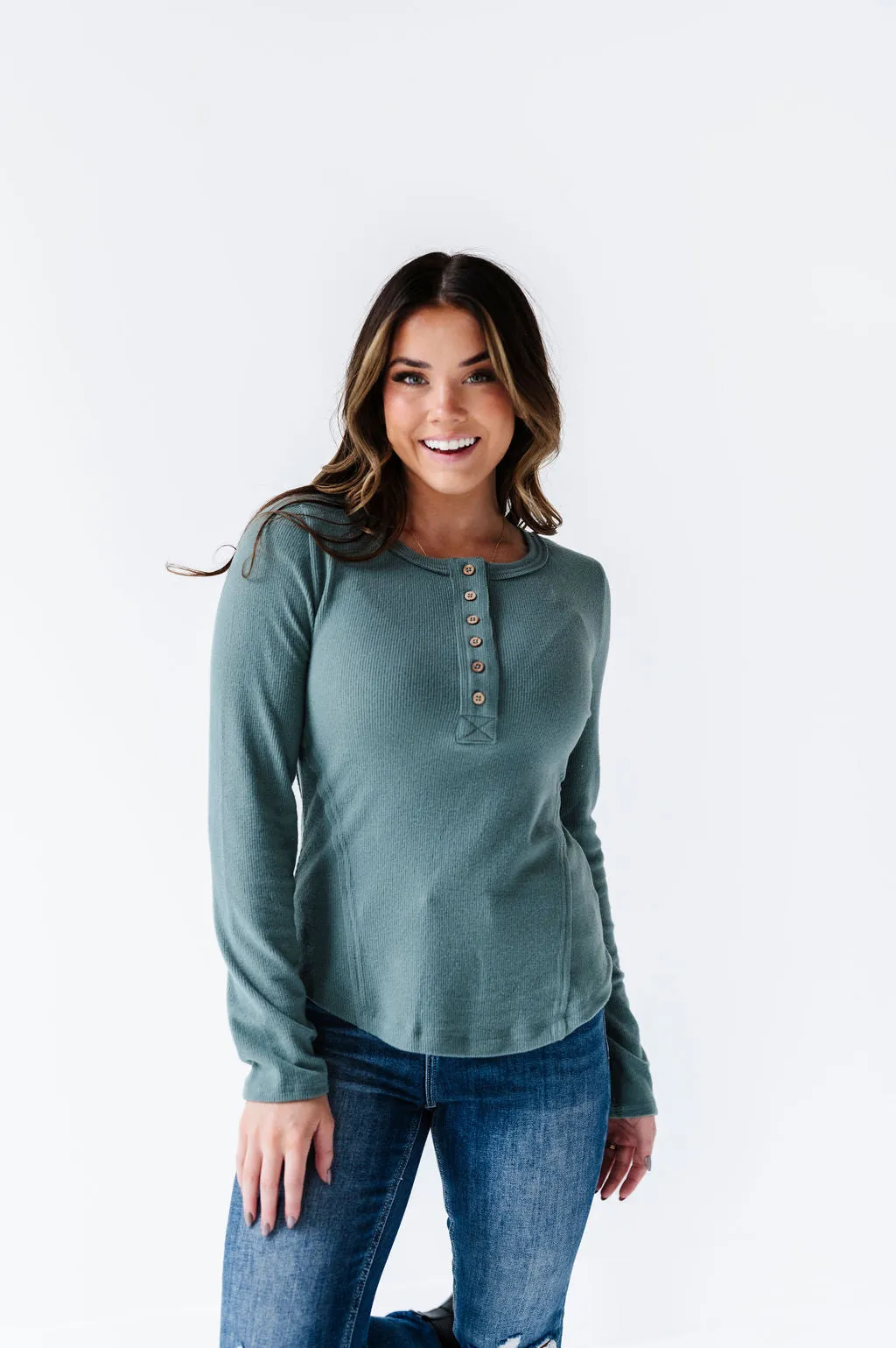 Grayson Long Sleeve Tee in Sage