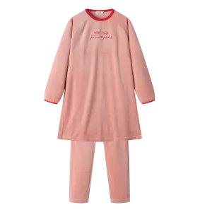 JAIME LE PASTEL VELOUR NIGHTSHIRT-PINK