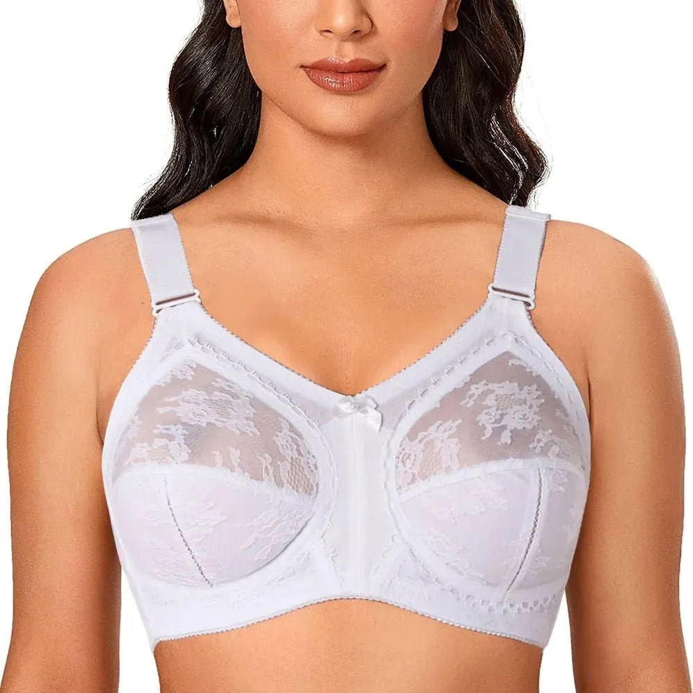 Lace Bra Full Cup D E - Comfortable Wire-Free Support