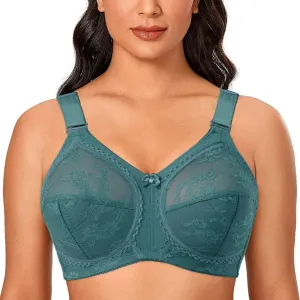 Lace Bra Full Cup D E - Comfortable Wire-Free Support