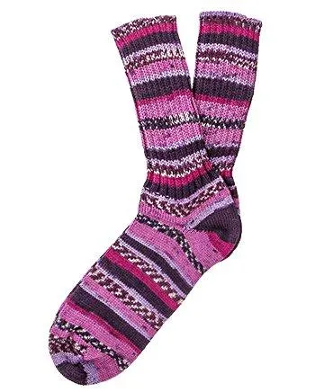 Ladies Pretty Purple Pattern Designer Irish Wool Country Socks