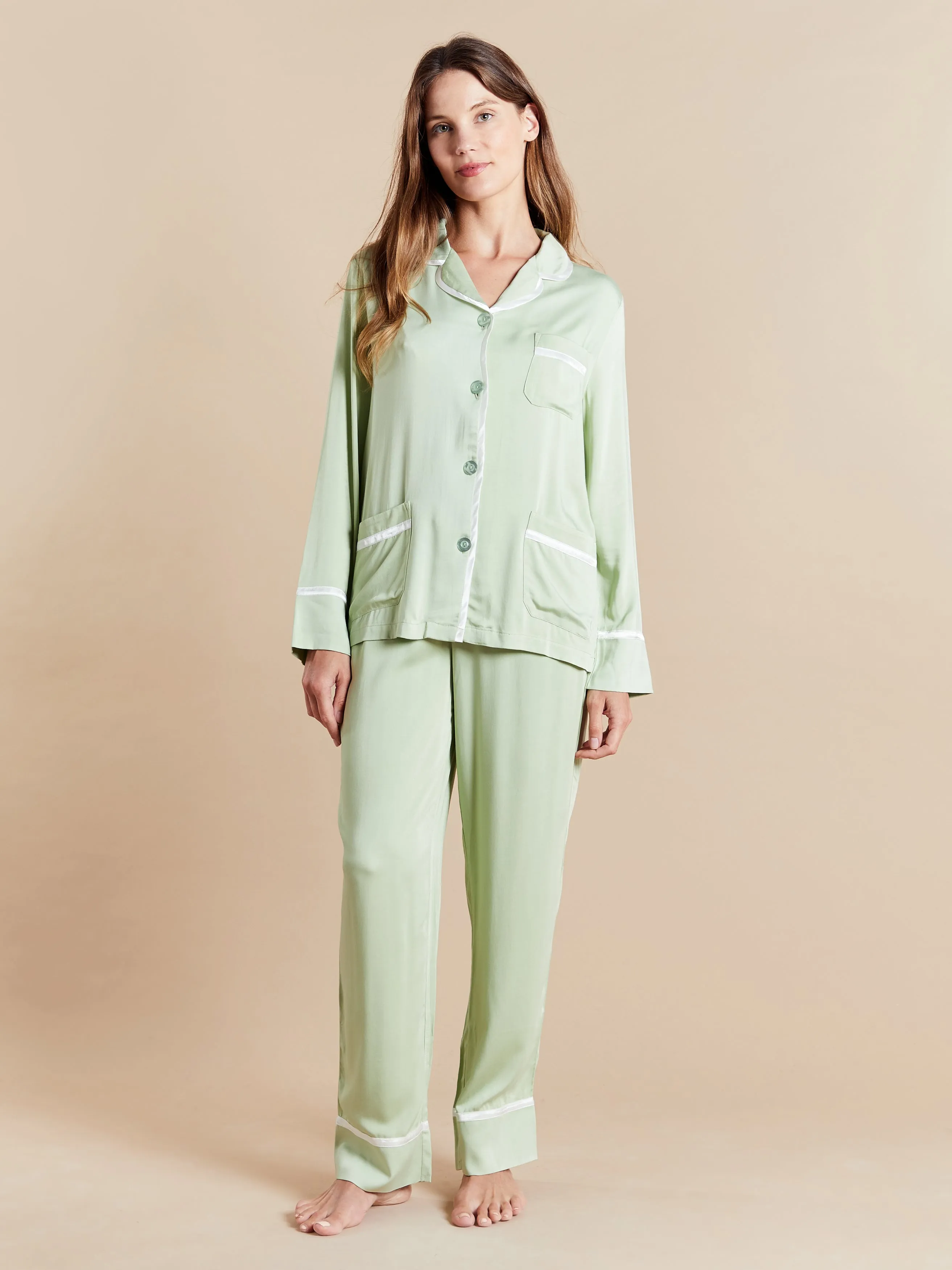 Ladies Satin Pajamas - Demeter