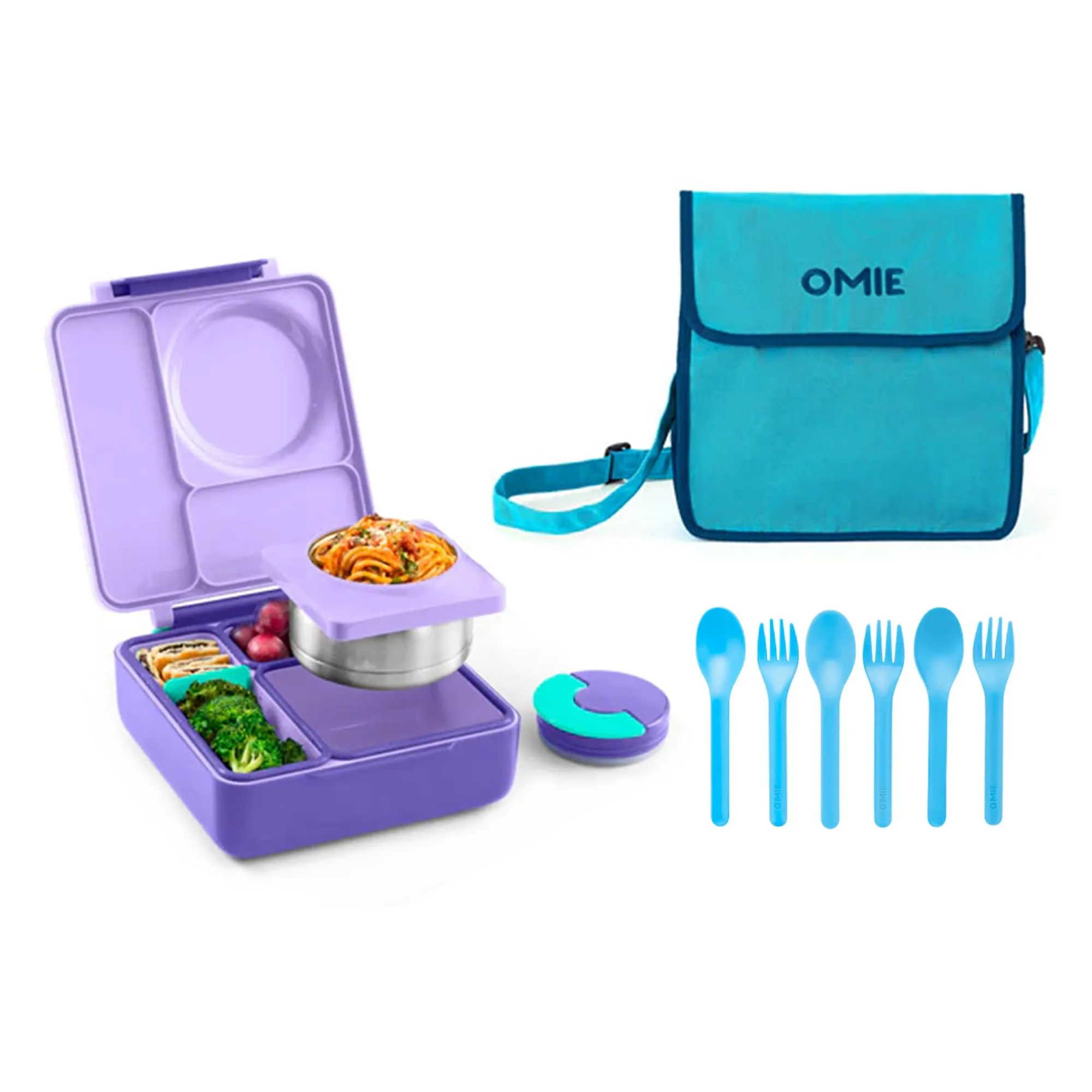 OmieBox 2.0 Smarter Bundle - Bento Box, Tote & Cutlery