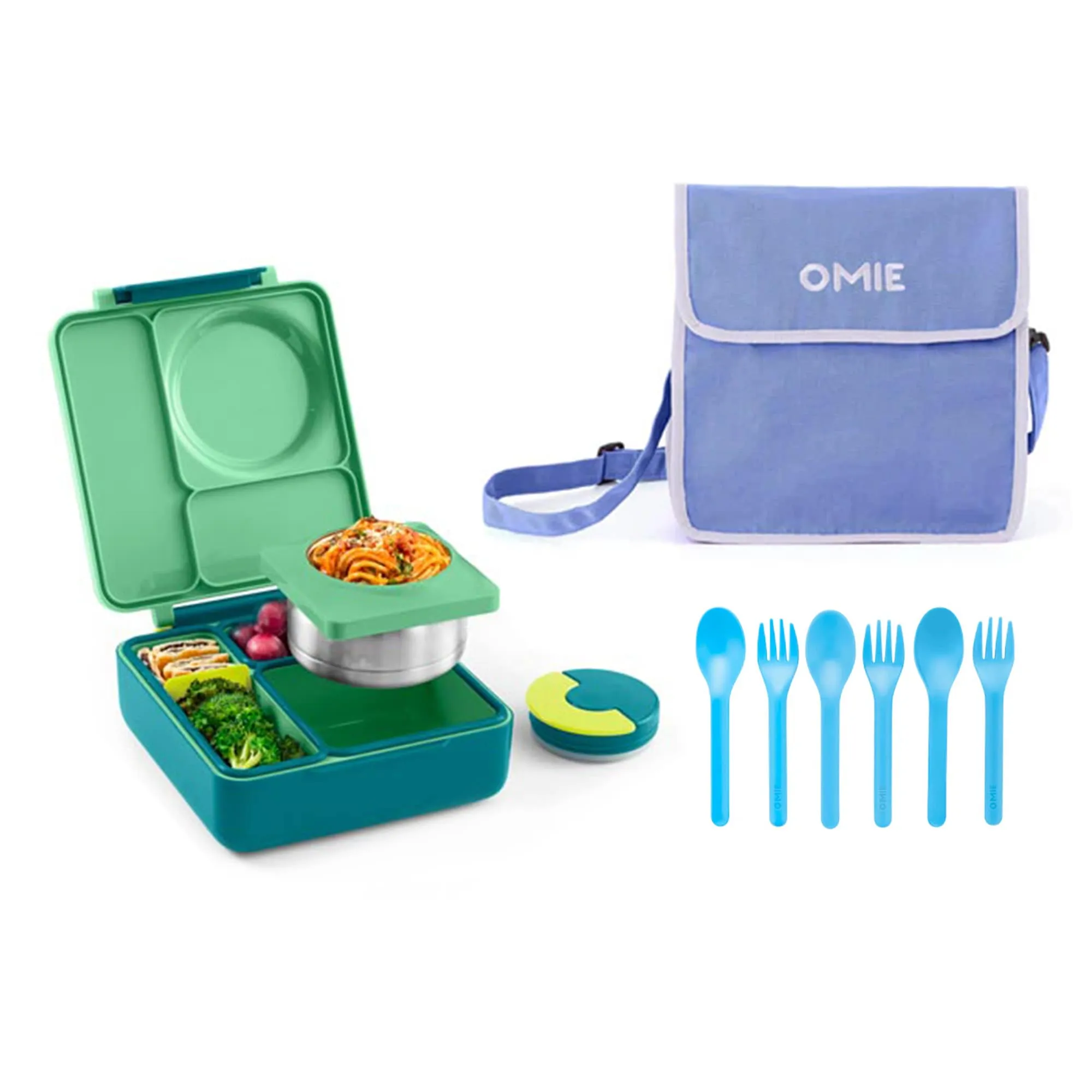 OmieBox 2.0 Smarter Bundle - Bento Box, Tote & Cutlery