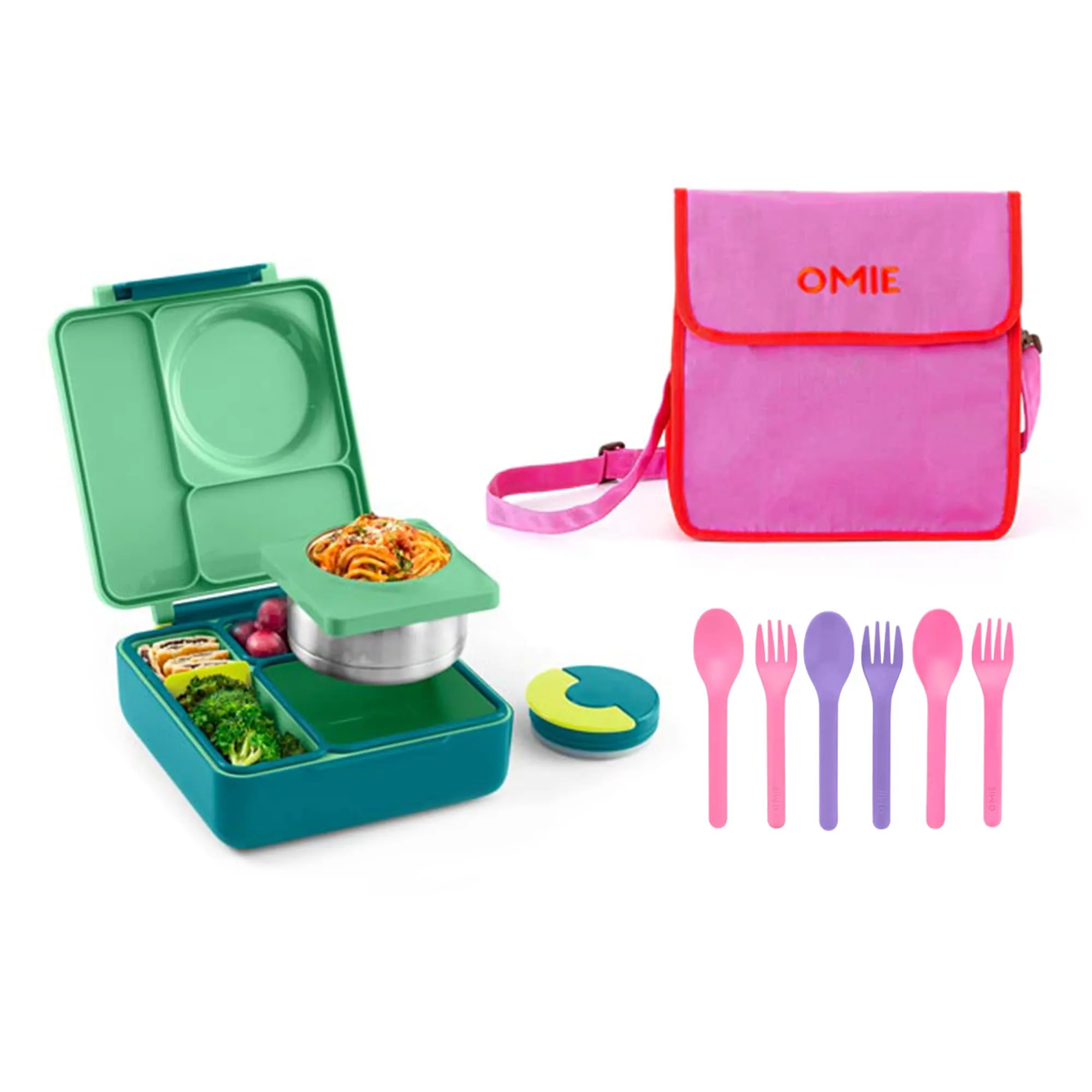 OmieBox 2.0 Smarter Bundle - Bento Box, Tote & Cutlery