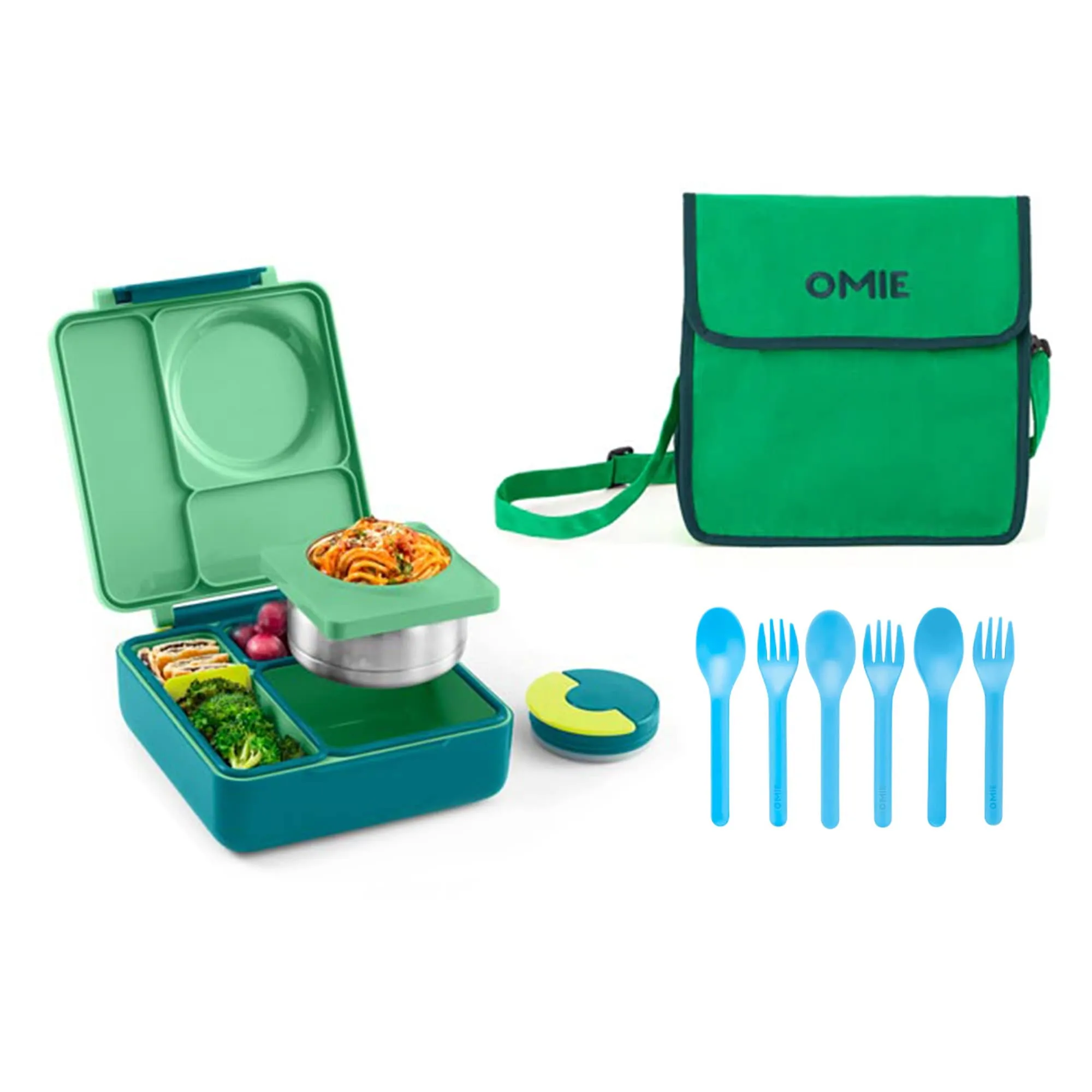 OmieBox 2.0 Smarter Bundle - Bento Box, Tote & Cutlery