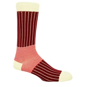 Oxford Stripe Men's Socks - Burgundy