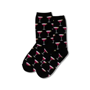 "Cosmo Cocktail" Cotton Crew Socks by Hot Sox