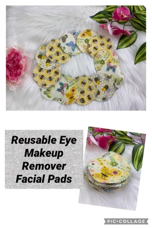 Reusable Washable Facial and Eye Makeup Pads, Toner Pads, Makeup Remover