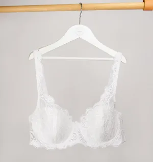 Scalloped lace balconette [White]