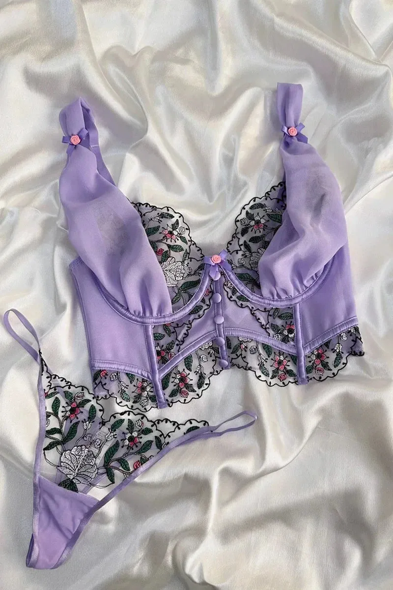 Silk n Satin Thong Lingerie Set