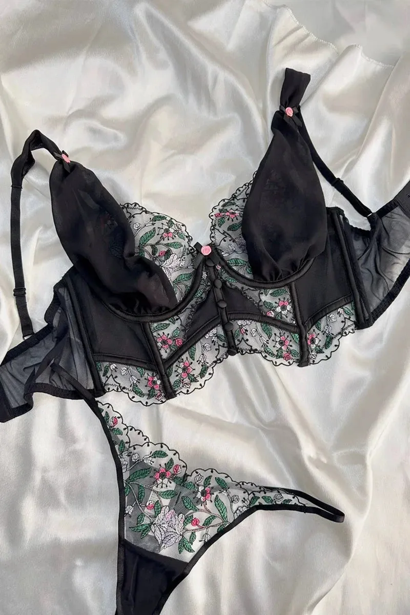 Silk n Satin Thong Lingerie Set