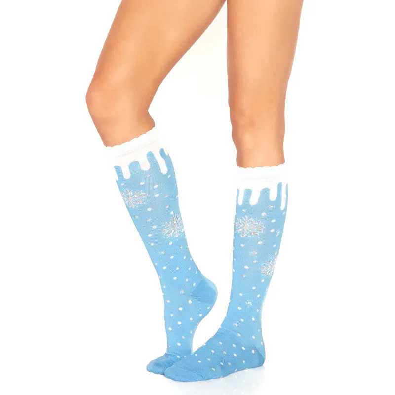 Snowflake Knee Highs Socks - Leg Avenue