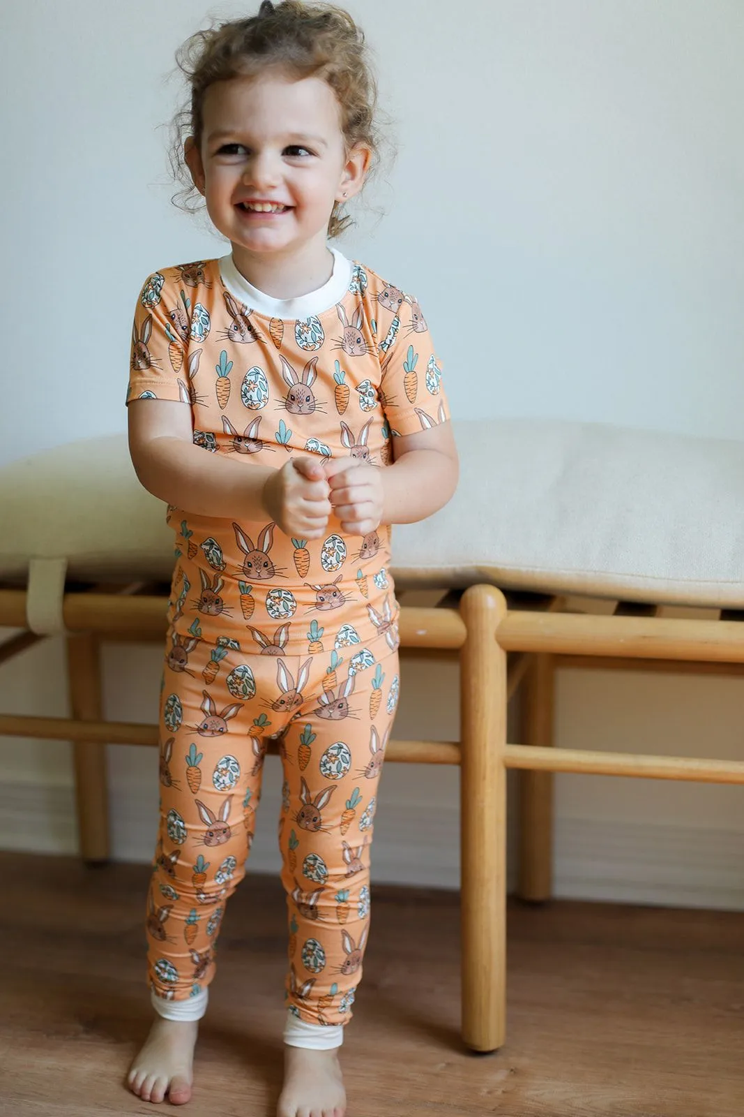 Southern Slumber Bamboo Pajama Set - Orange Bunny