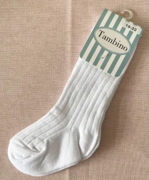 Tambino - Boys White Ribbed Socks