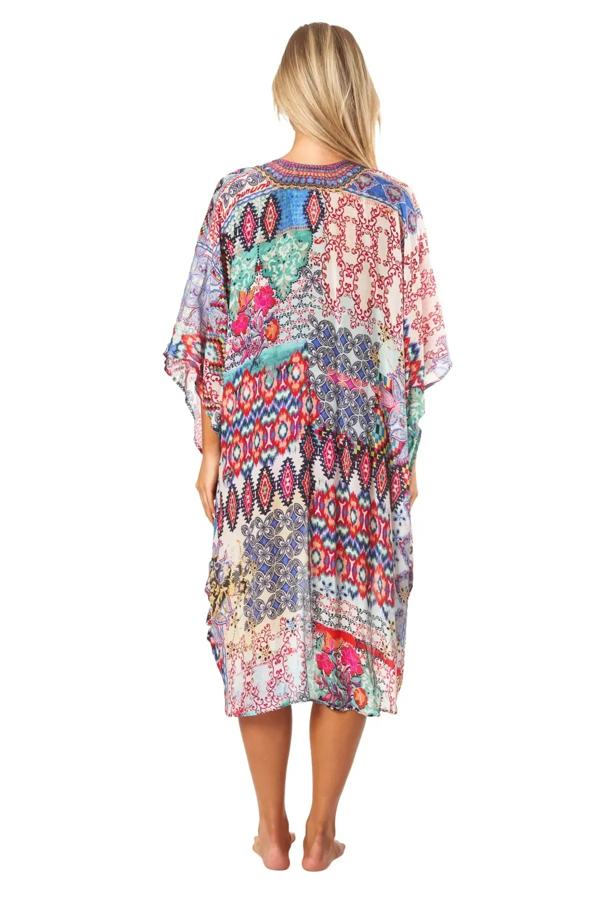 Tribal Ikat Hi Lo Kimono