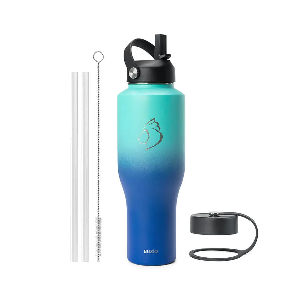 Water Bottle Fits in Car Cup Holder | Caribbean Blue | 40oz